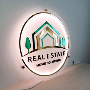 acrylic LED business plate illuminated acrylic business signage