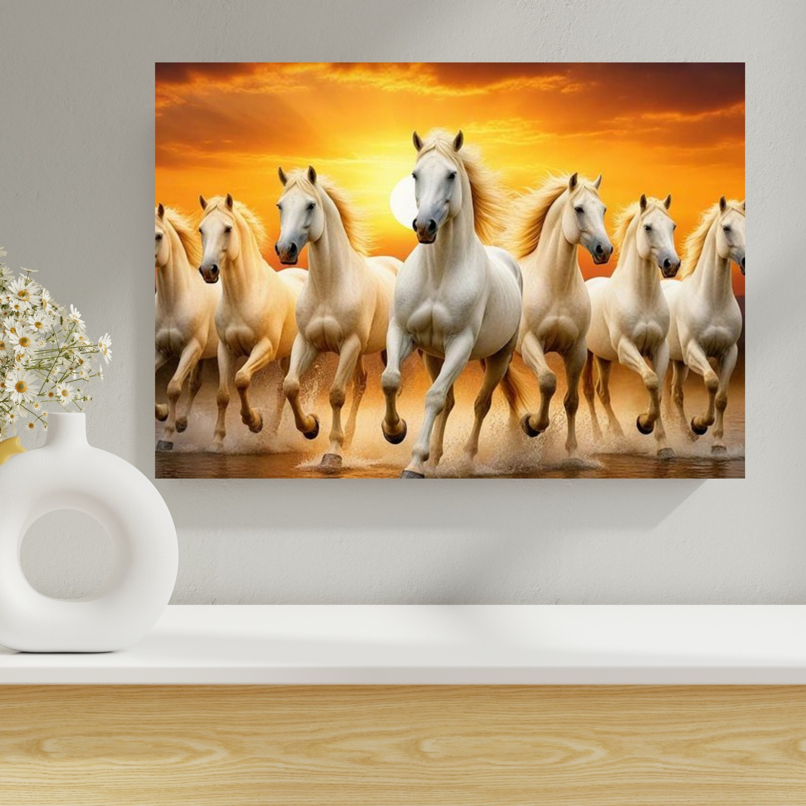 Beautiful Horse Printed Canvas Print Frame | Wall Art Gallery Wrap