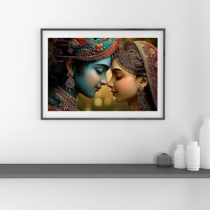 Shree Krishna Printed Canvas Print Frame | Wall Art Gallery Wrap