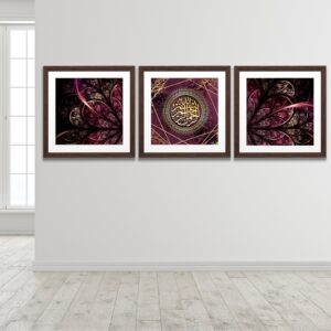 3 decorative canvas frames printed Set Islamic Wall Art