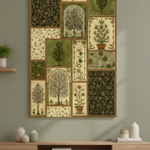 Beautiful Pashmina Printed Canvas Print Frame |  Wall Art Gallery Wrap